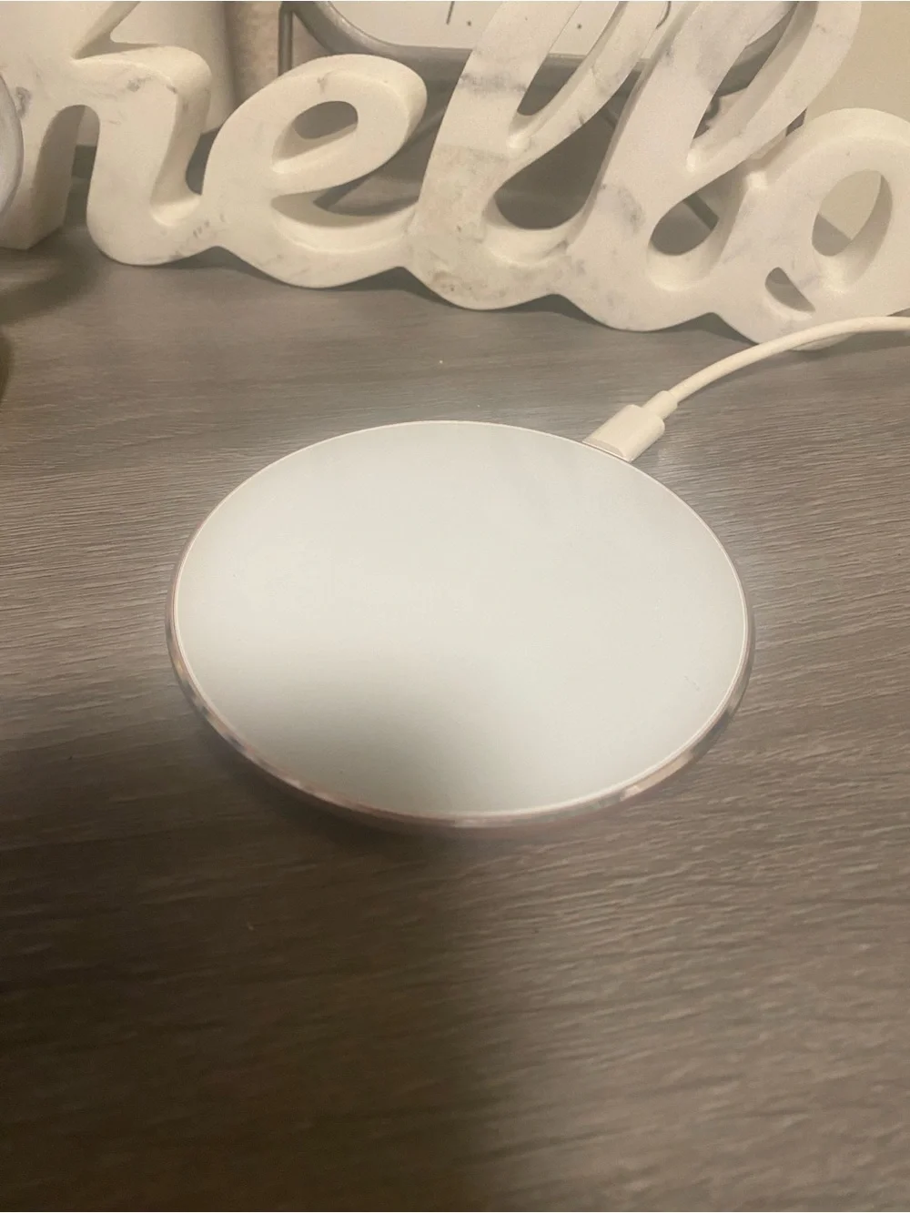 Wireless Charging Pad - White and Rose Gold